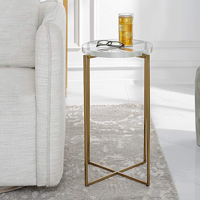 Image 3 Uttermost Star-Crossed 15 3/4"W Brushed Gold Accent Table more views