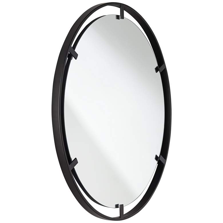 Image 4 Uttermost Starbird 30" Round Black Openwork Metal Wall Mirror more views