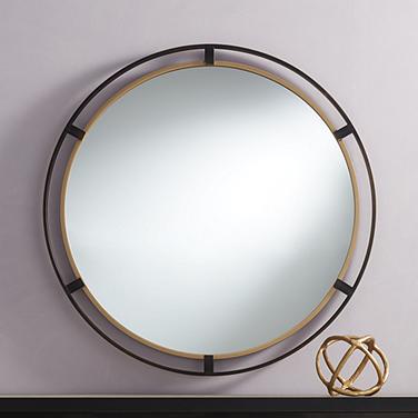 Uttermost Starbird Bronze and Gold 34" Round Wall Mirror