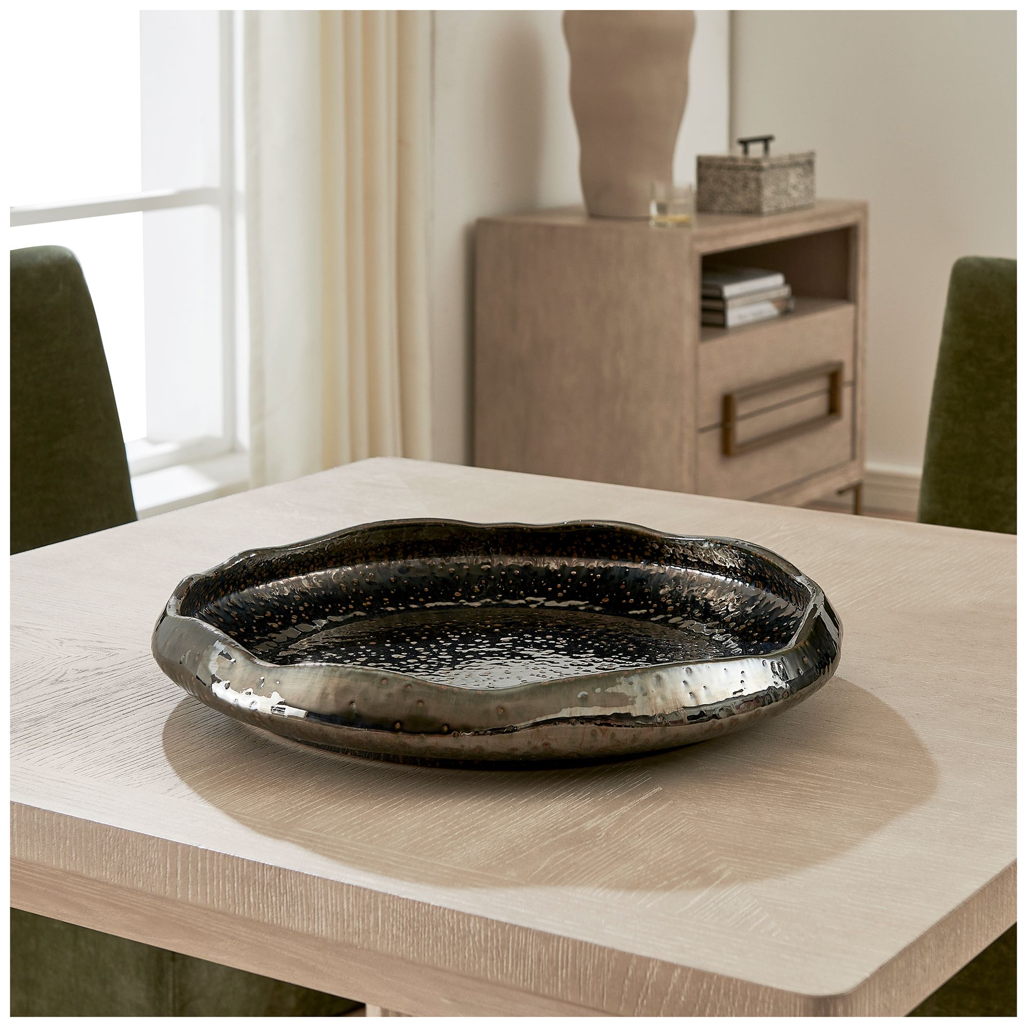 Image 3 Uttermost Stardust Ripple 18" Wide Black Outdoor Bowl more views