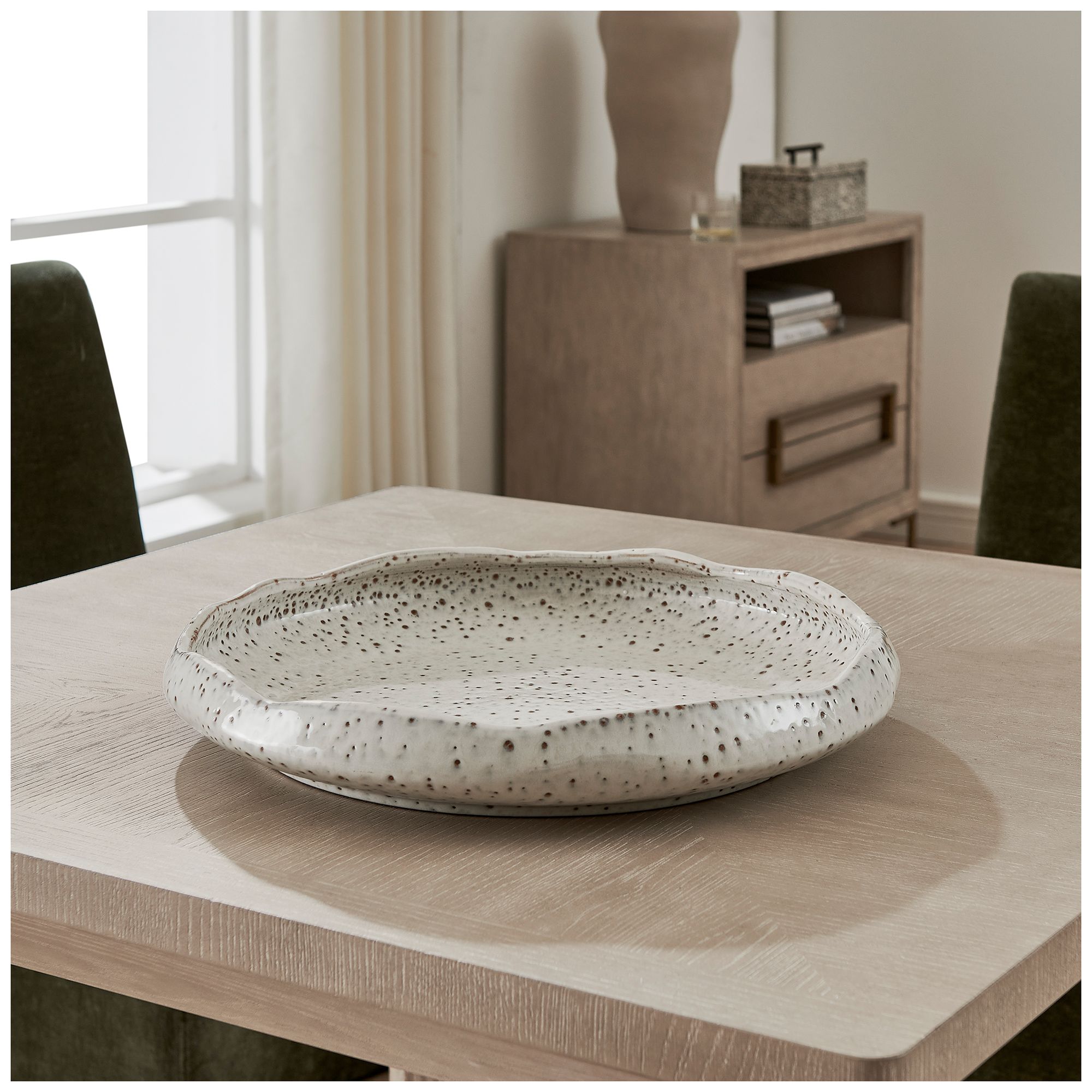 Image 3 Uttermost Stardust Ripple 18" Wide White Outdoor Bowl more views