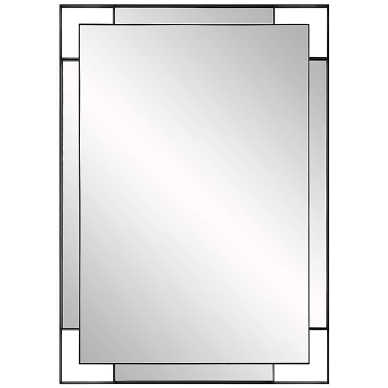 Image 1 Uttermost Stellan 39 7/8 inch L Black Metal Framed Mirror