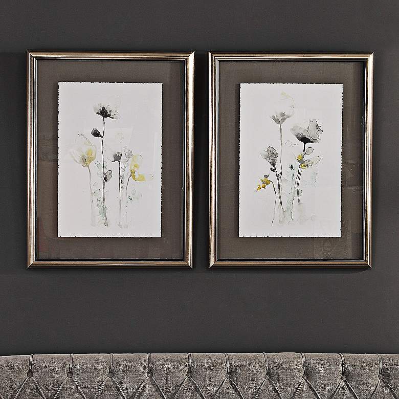Image 1 Uttermost Stem Illusion 34" High 2-Piece Framed Wall Art Set