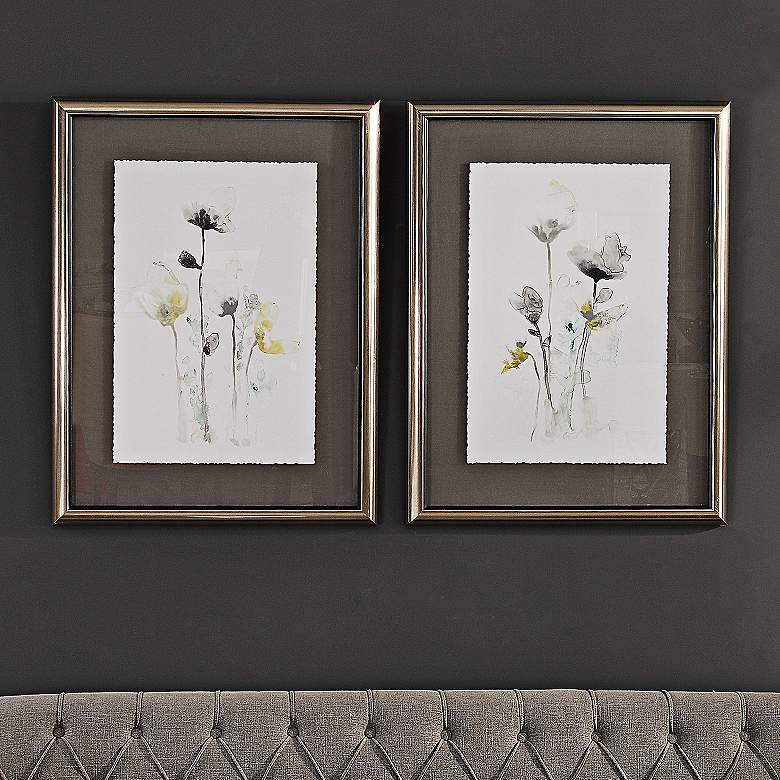 Image 1 Uttermost Stem Illusion 34 inch High 2-Piece Framed Wall Art Set