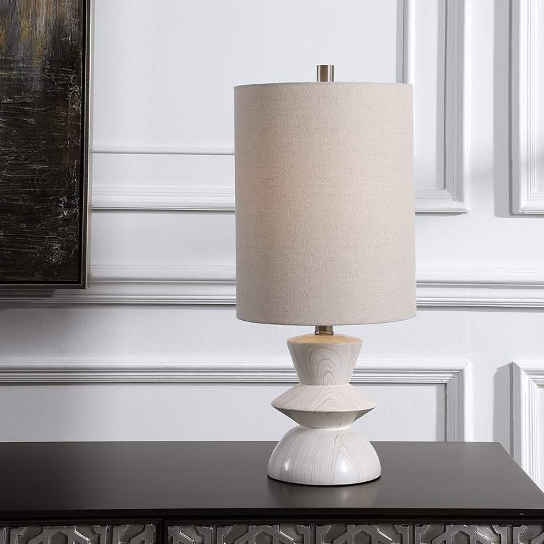 Image 1 Uttermost Stevens 23 1/2" Modern Faux Wood Accent Table Lamp