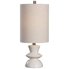 Image2 of Uttermost Stevens White Wood Tone Buffet Accent Modern Table Lamp