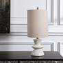 Uttermost Stevens White Wood Tone Buffet Accent Modern Table Lamp