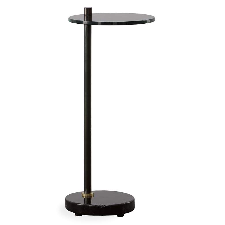 Image 2 Uttermost Steward 9 1/2" Wide Black Round Drink Table