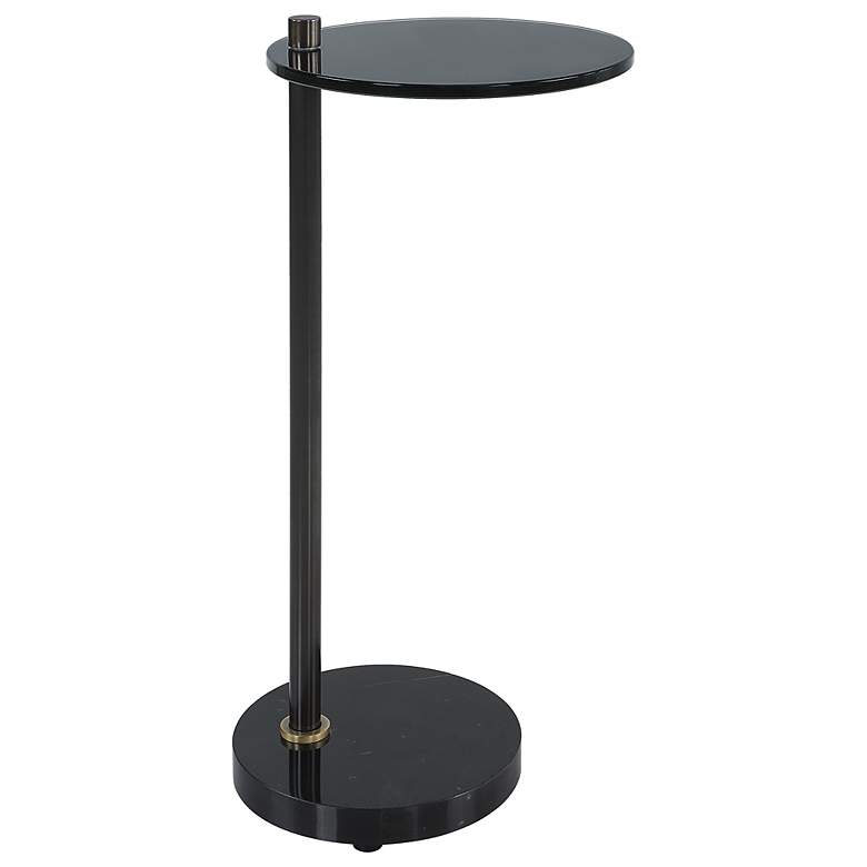 Image 3 Uttermost Steward 9 1/2" Wide Black Round Drink Table more views