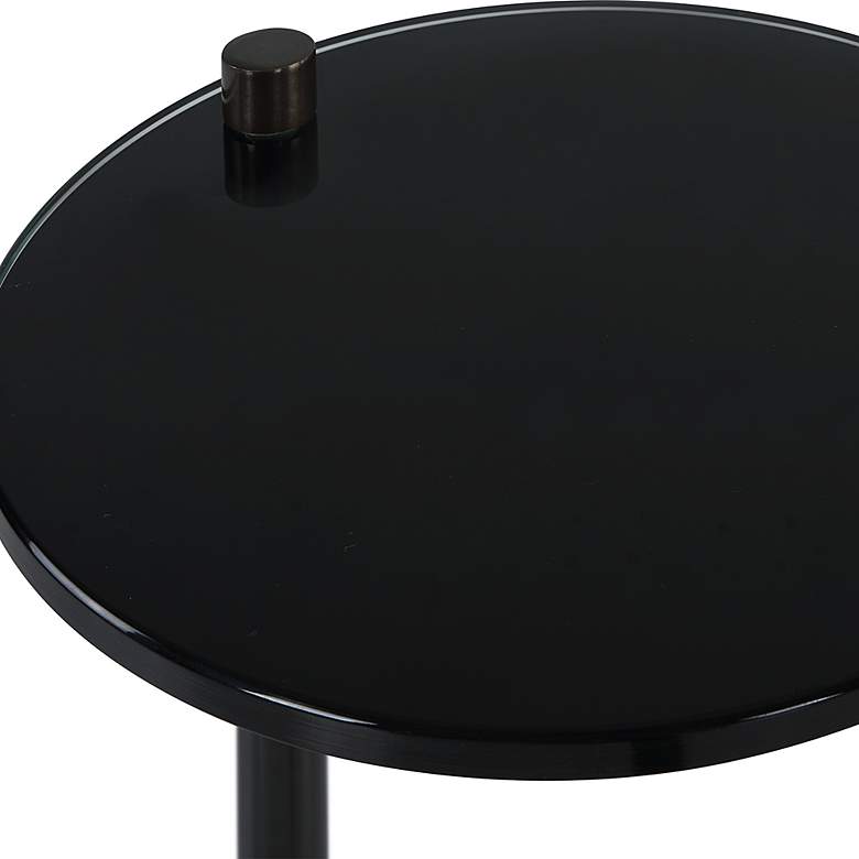 Image 4 Uttermost Steward 9 1/2 inch Wide Black Round Drink Table more views