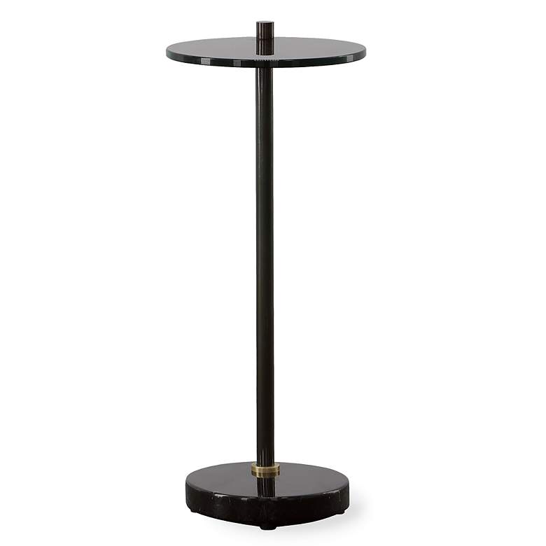 Image 4 Uttermost Steward 9 1/2" Wide Black Round Drink Table more views