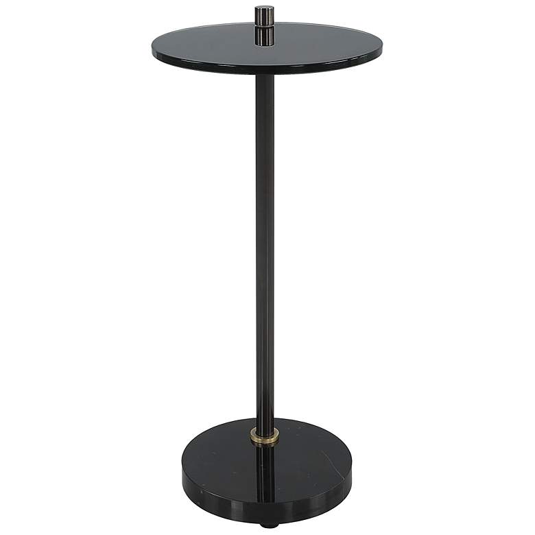 Image 5 Uttermost Steward 9 1/2 inch Wide Black Round Drink Table more views