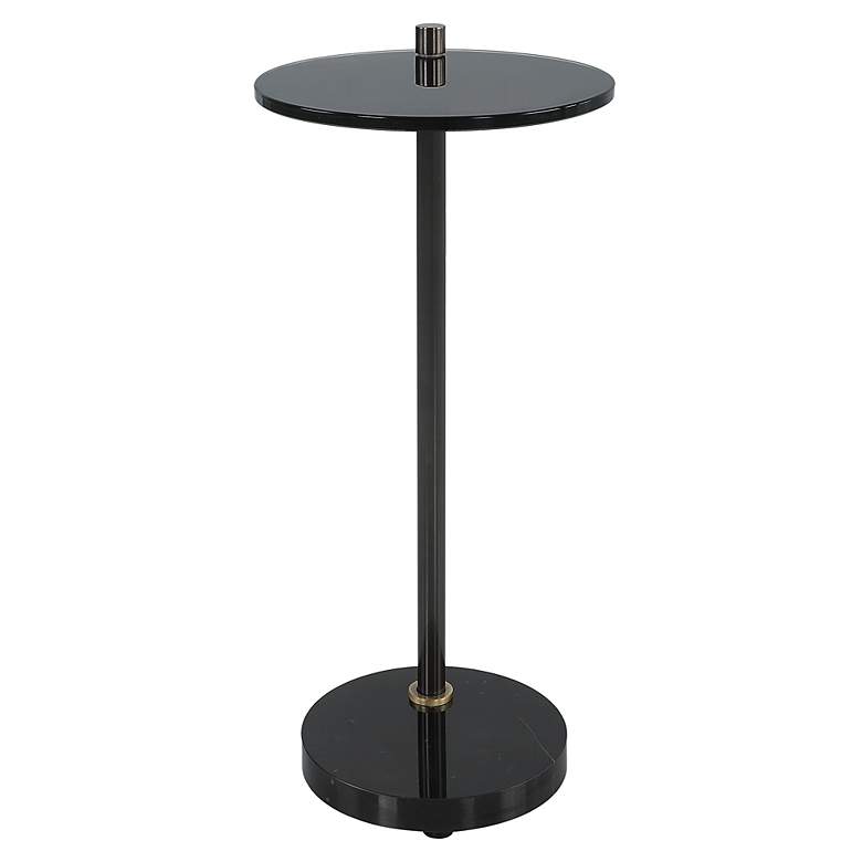Image 5 Uttermost Steward 9 1/2" Wide Black Round Drink Table more views