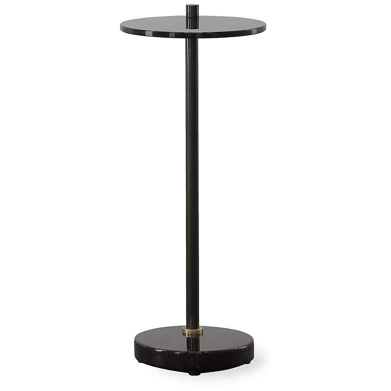 Image 6 Uttermost Steward 9 1/2 inch Wide Black Round Drink Table more views