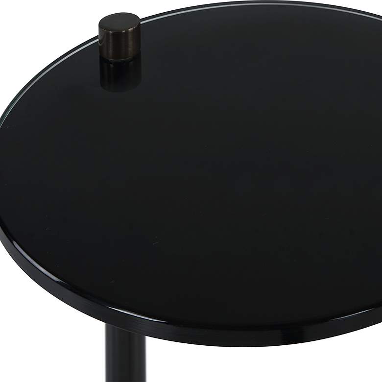 Image 6 Uttermost Steward 9 1/2" Wide Black Round Drink Table more views
