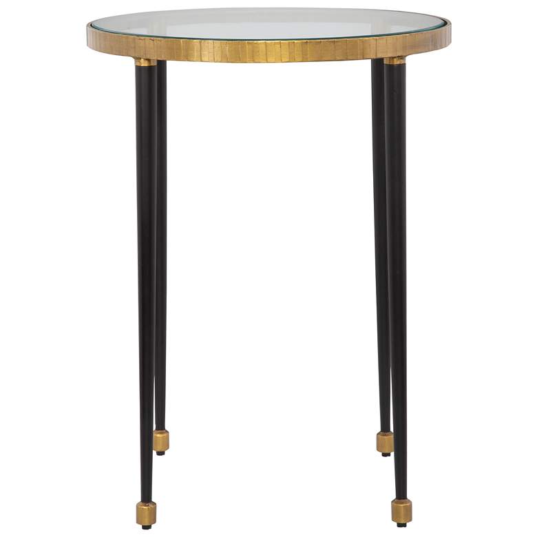 Image 1 Uttermost Stiletto 17 inch x 22 inch Black and Gold Side Table