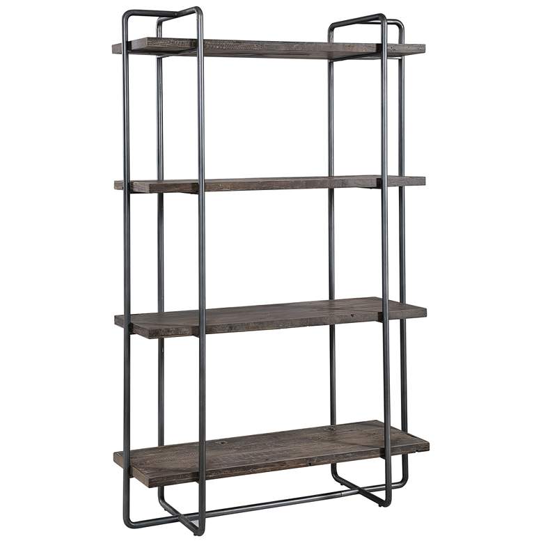 Image 3 Uttermost Stilo 18 inch Wide 4-Shelf Brown Wood Etagere more views