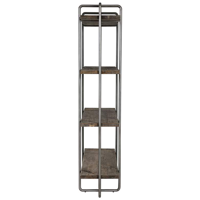 Image 4 Uttermost Stilo 18 inch Wide 4-Shelf Brown Wood Etagere more views