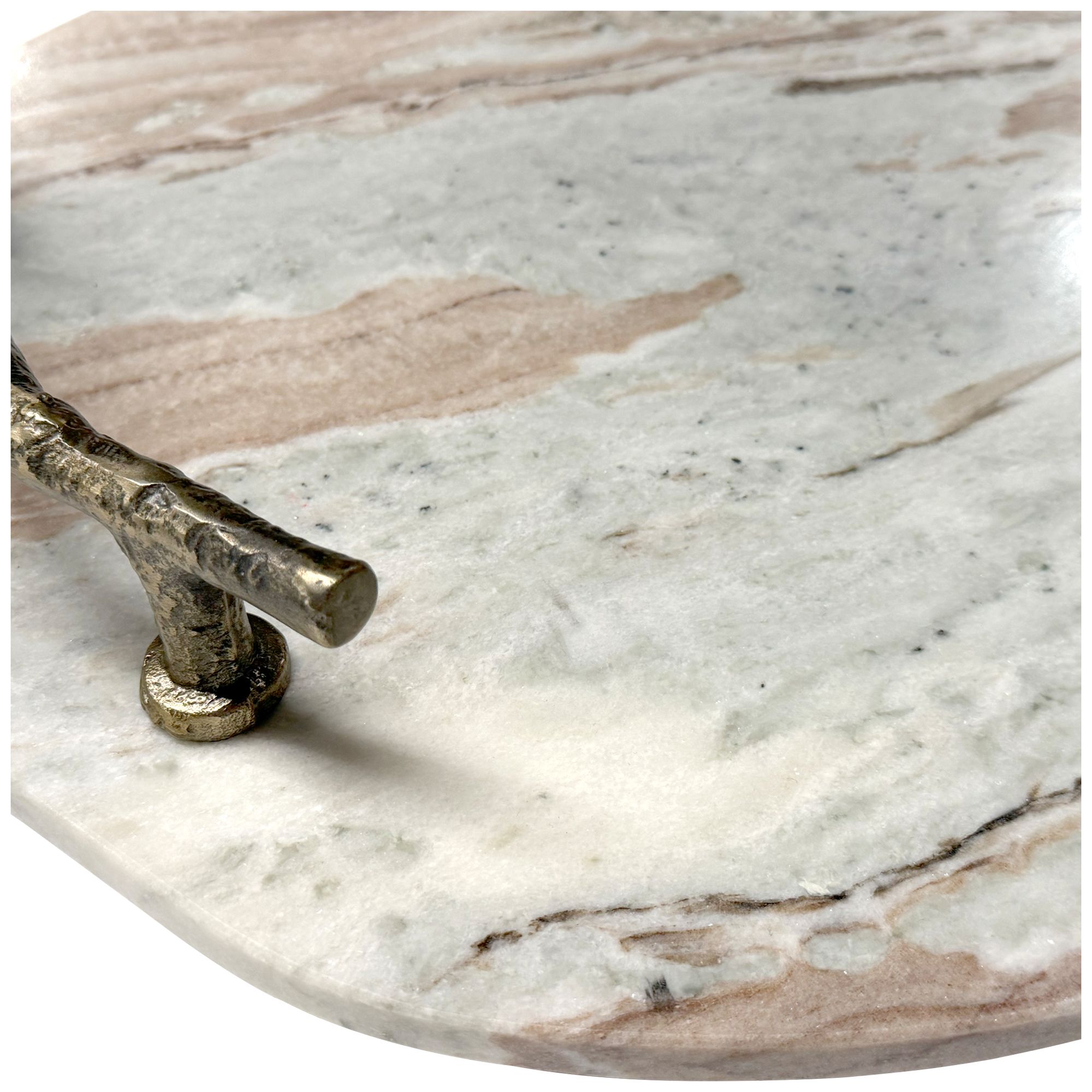 Image 5 Uttermost Stone and Twig 26" Marble Outdoor Tray more views