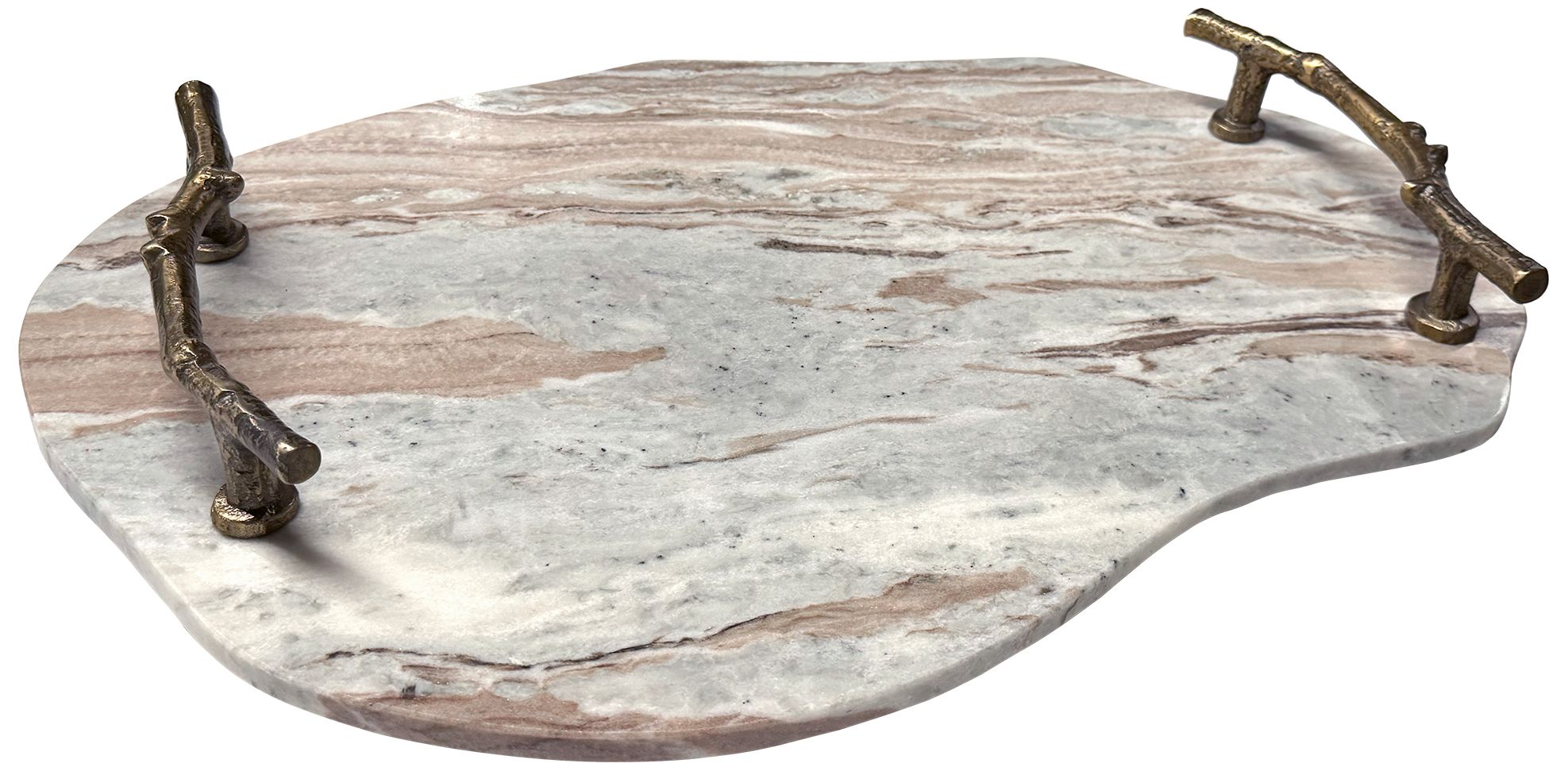 Image 4 Uttermost Stone and Twig 26" Marble Outdoor Tray more views