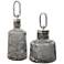 Uttermost Storm Charcoal Taupe Silver Glass Bottles Set of 2