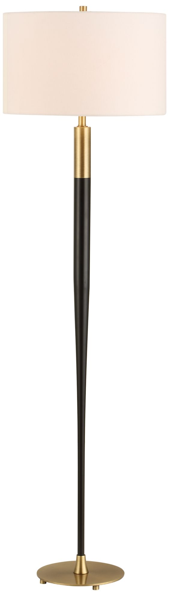 Image 2 Uttermost Stowe 66 1/4" Black and Brass Metal Floor Lamp