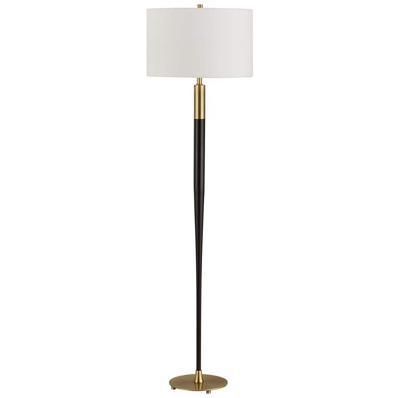 Image 3 Uttermost Stowe 66 1/4" Black and Brass Metal Floor Lamp more views