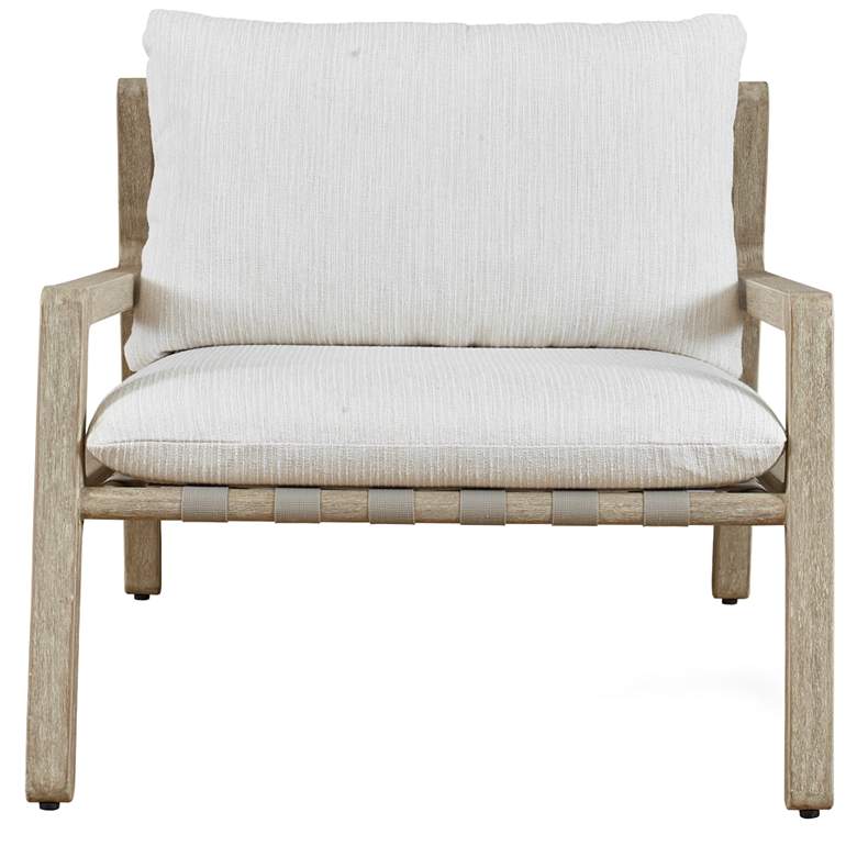 Image 2 Uttermost Strapped Mahogany Wood Outdoor Lounge Chair