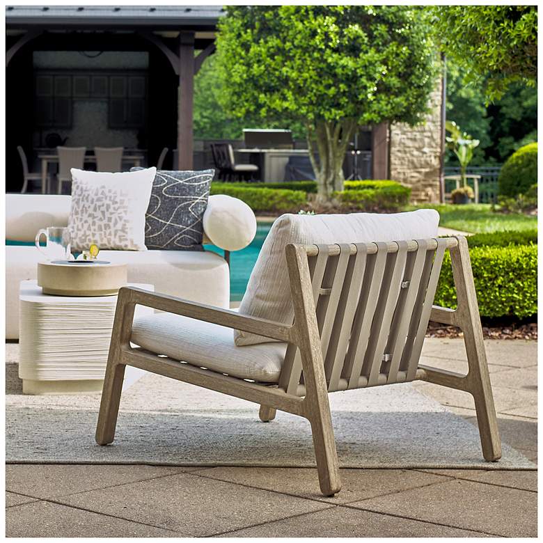 Image 3 Uttermost Strapped Mahogany Wood Outdoor Lounge Chair more views