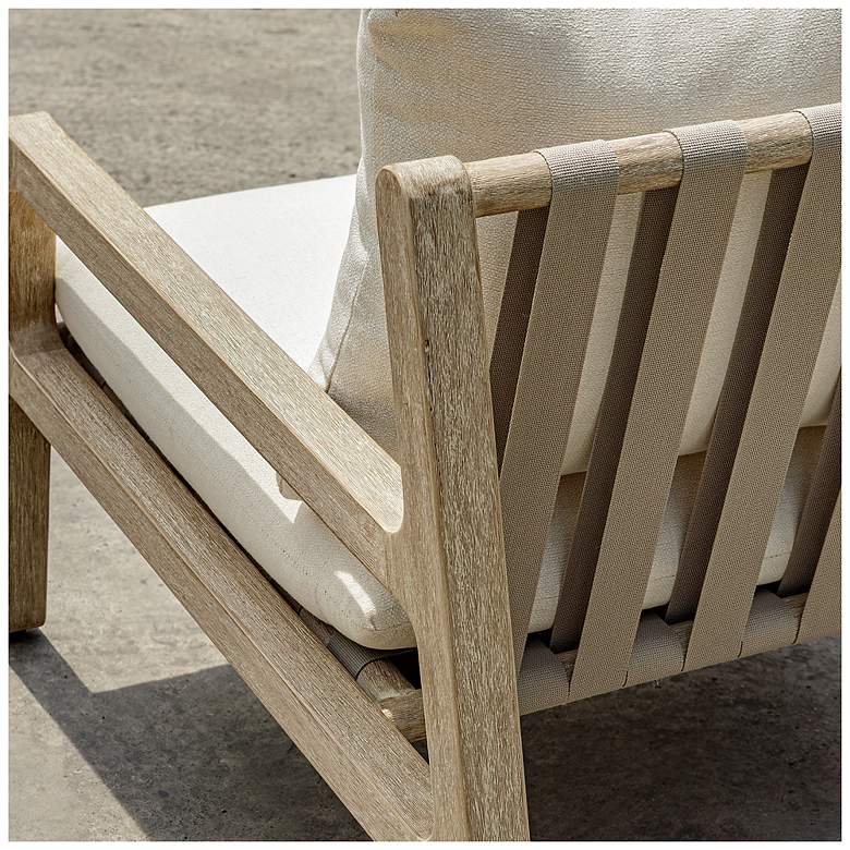 Image 4 Uttermost Strapped Mahogany Wood Outdoor Lounge Chair more views
