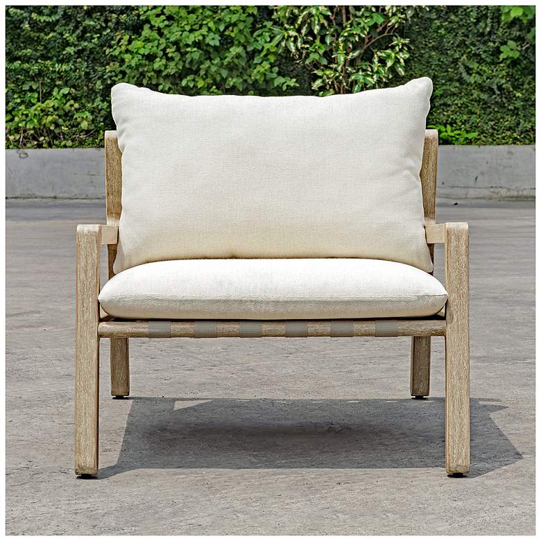 Image 5 Uttermost Strapped Mahogany Wood Outdoor Lounge Chair more views