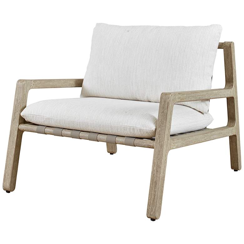 Image 6 Uttermost Strapped Mahogany Wood Outdoor Lounge Chair more views