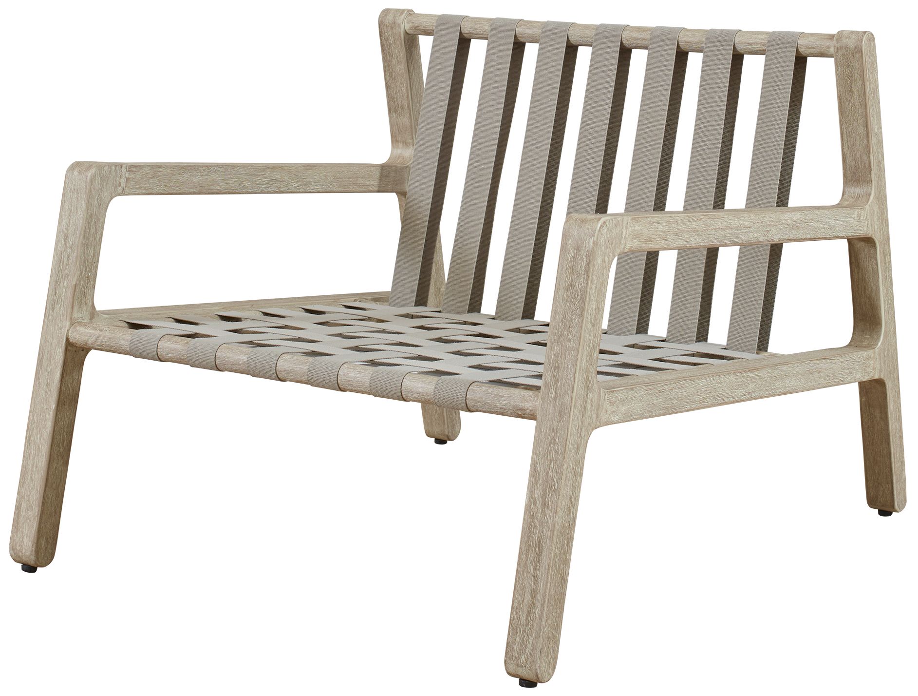 Uttermost Strapped Mahogany Wood Outdoor Lounge Chair