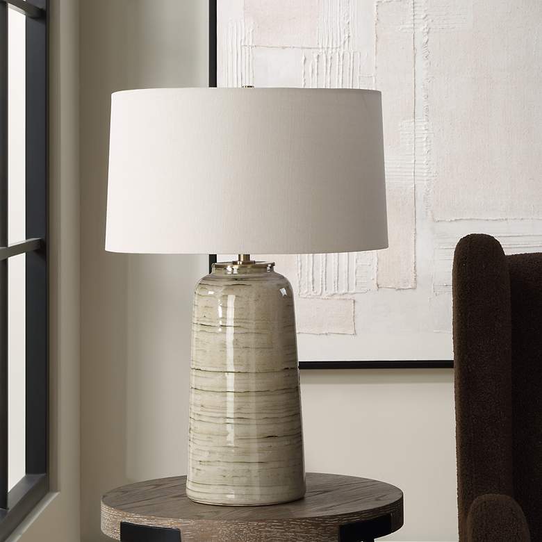 Image 3 Uttermost Strata Glaze Ceramic Table Lamp more views
