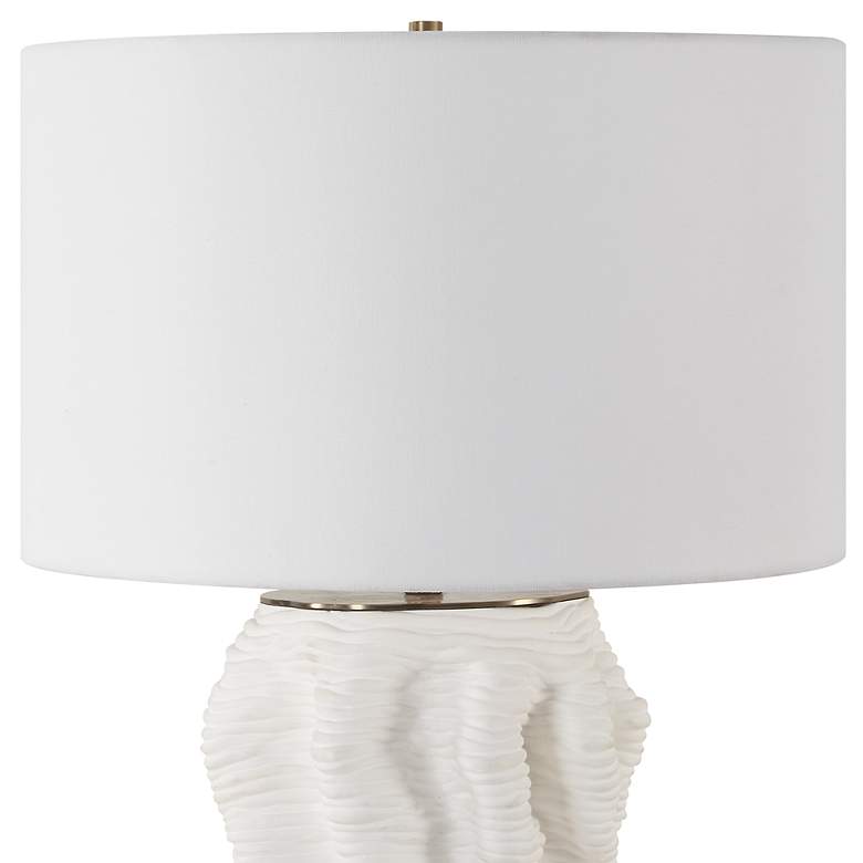 Image 5 Uttermost Stratified 28" Contemporary Matte White Ceramic Table Lamp more views