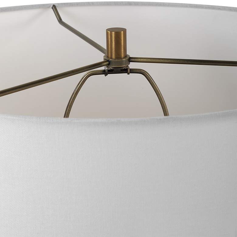 Image 6 Uttermost Stratified 28" Contemporary Matte White Ceramic Table Lamp more views