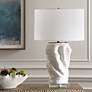 3_Uttermost Stratified Matte White Glaze Ceramic Table Lamp more views
