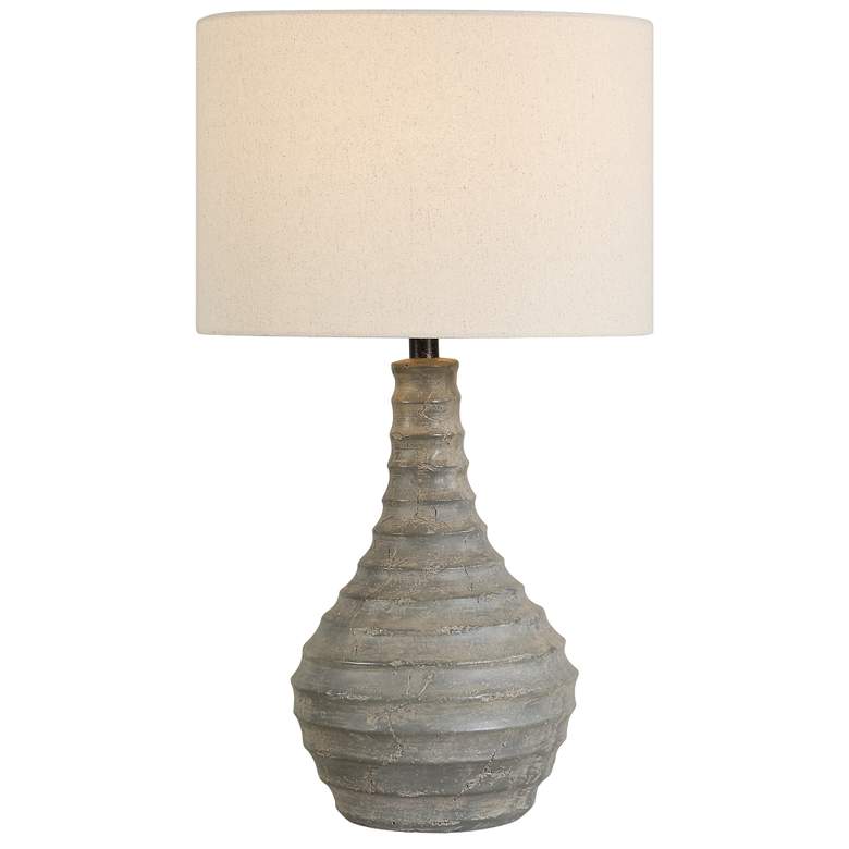 Image 1 Uttermost Stratum 26 1/2" Concrete Gray Outdoor Table Lamp