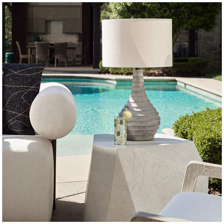 Image 1 Uttermost Stratum 26 1/2" Concrete Gray Outdoor Table Lamp