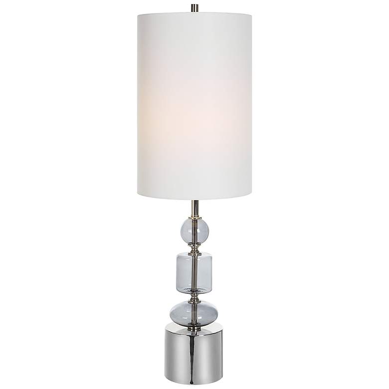 Image 2 Uttermost Stratus 36 inch Gray Glass Nickel Buffet Table Lamp