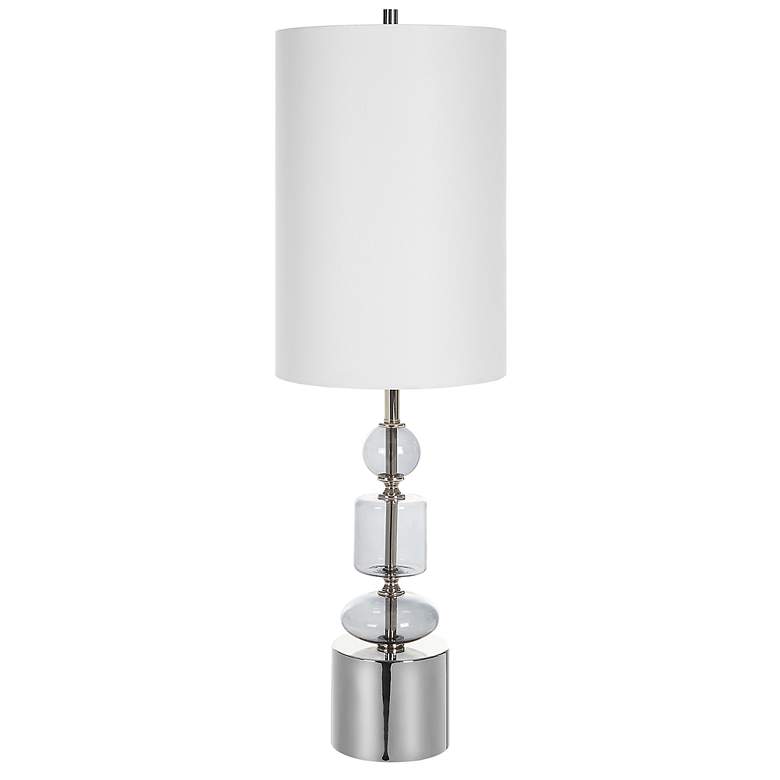 Image 4 Uttermost Stratus 36" Gray Glass Nickel Buffet Table Lamp more views