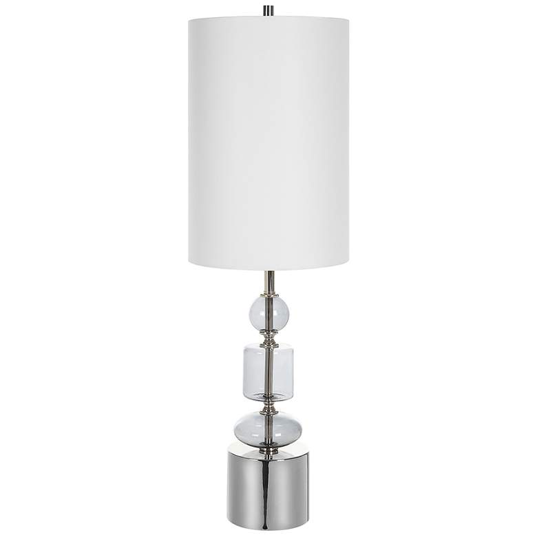 Image 6 Uttermost Stratus 36" Gray Glass Nickel Buffet Table Lamp more views