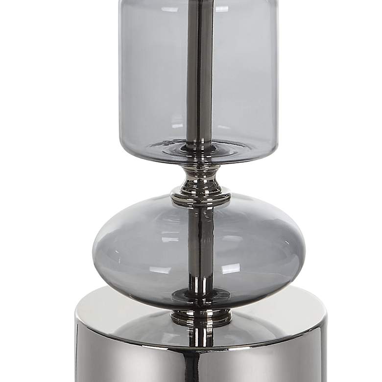 Image 6 Uttermost Stratus 36" Gray Glass Nickel Buffet Table Lamp more views