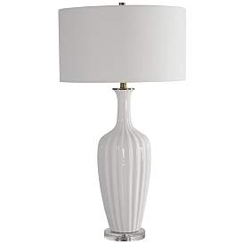 Image2 of Uttermost Strauss Gloss White Glaze Ceramic Table Lamp