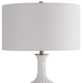 Image4 of Uttermost Strauss Gloss White Glaze Ceramic Table Lamp more views