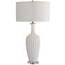 Uttermost Strauss Gloss White Glaze Ceramic Table Lamp