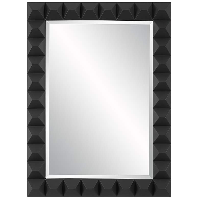 Image 1 Uttermost Studded Matte Black 31 3/4 inch x 43 1/4 inch Wall Mirror
