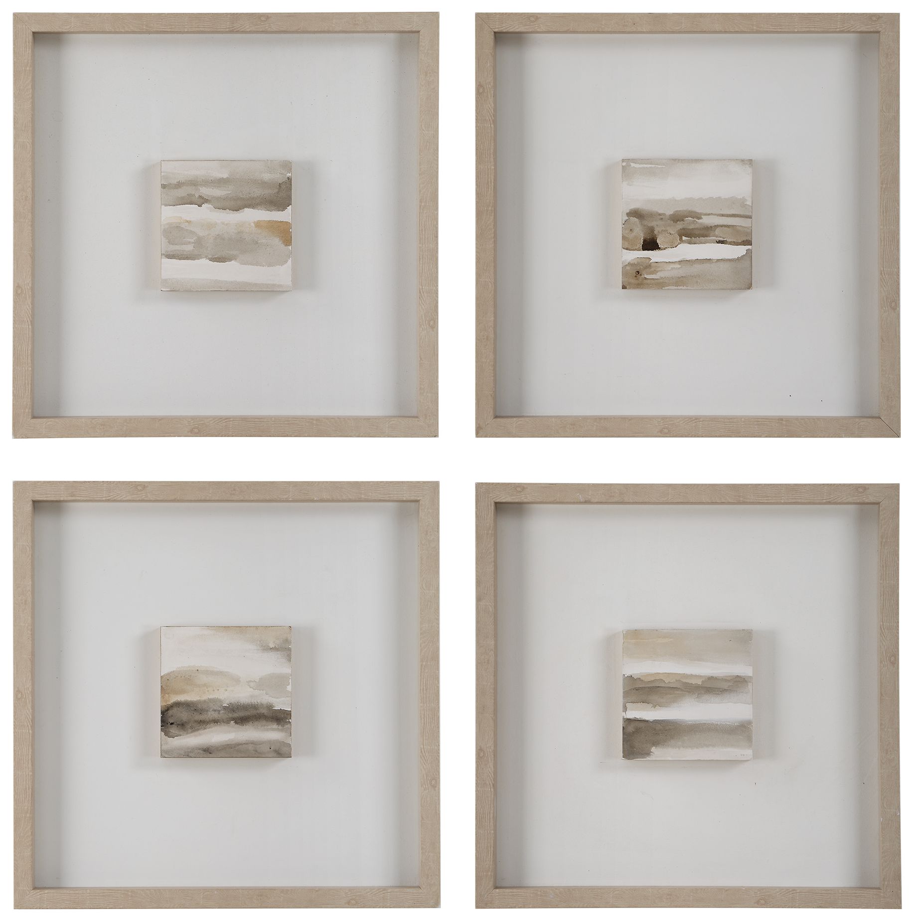 Image 2 Uttermost Studying Sepia 4-Piece Hand Painted Canvas Wall Art