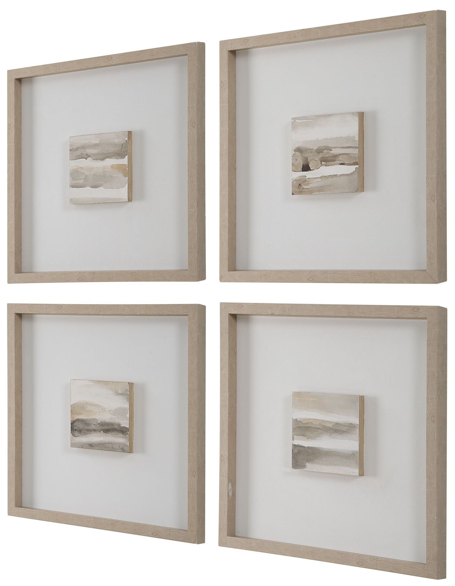 Image 4 Uttermost Studying Sepia 4-Piece Hand Painted Canvas Wall Art more views