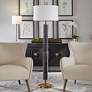 3_Uttermost Summit Rustic Gray-Black Carved Floor Lamp more views